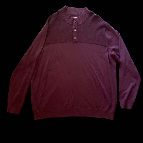 Columbia NWT Casual Knit Button Up Henley Men’s XXL Maroon Sweater - Picture 2 of 12